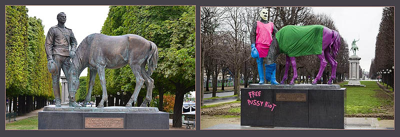 Вандалы выразили поддержку «Pussy Riot» путем надругательства над памятником