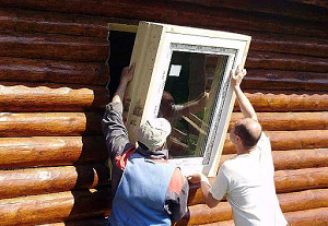 Монтаж металлопластиковых окон в брусовом доме