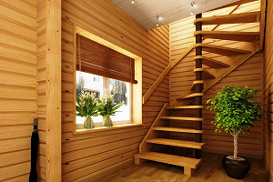 Как установить деревянную лестницу на второй этаж